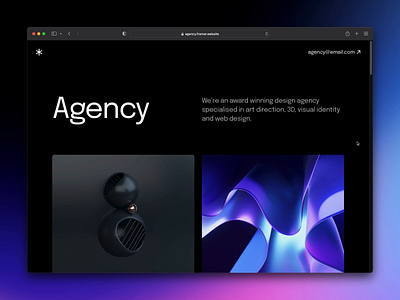 Framer Sites Agency Template agency branding case study dark framer gallery marketing portfolio showcase template web website