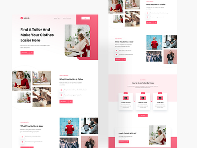 Nisik - Fashion Landing Page (Light Mode) clean clothes design fashion figma homepage landing landing page minimal page pink sew tailor ui ui kit ux web web design website