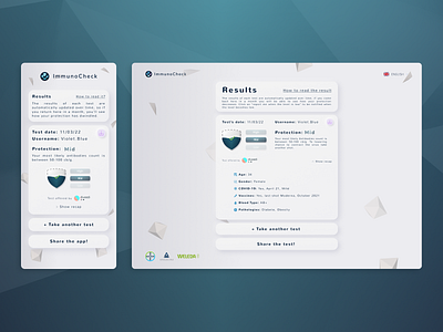 Immunocheck.io (4) app branding coronavirus covid covid 19 design medical medicine mobile pandemic test test result ui ux