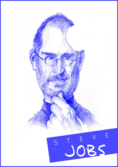 Steve Jobs art artwork branding caricature design drawing illustration illustrator lineart logo photoshop sketch website xd design