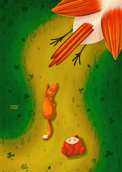 Folktale week 2021 - Bird bookillustration characterdesign childrenillustration digitalart dummybook fairytale fly folk folktale folktaleweek folktaleweek2021 forest fox girl illustration magicforest picturebook procreate tale