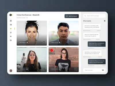 Video Conference Dashboard graphic design ui