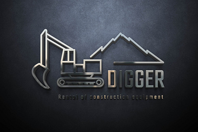 Logo for a construction equipment rental company branding construction equipment design illustration logo rental vector