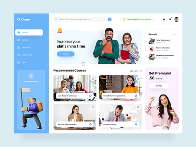 Online Learning Platform app design branding clean colors courses design dribbble dribbble best shot e learning illustration online learning product typography ui uiux uiux design ux web web app webdesign