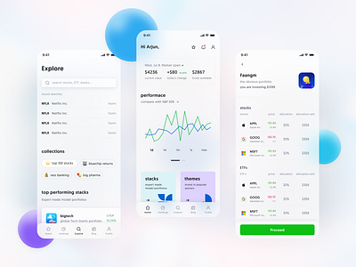 US Stock Trading Screens 2020 design finance fintech interactive investment minimal mobileapp product design stockmarket trading ui us stocks usercentric uxdesign