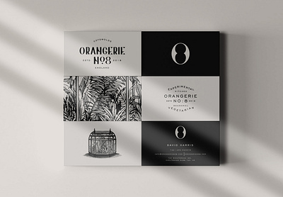 Orangerie No:8 branding business card card graphic design logo restaurant