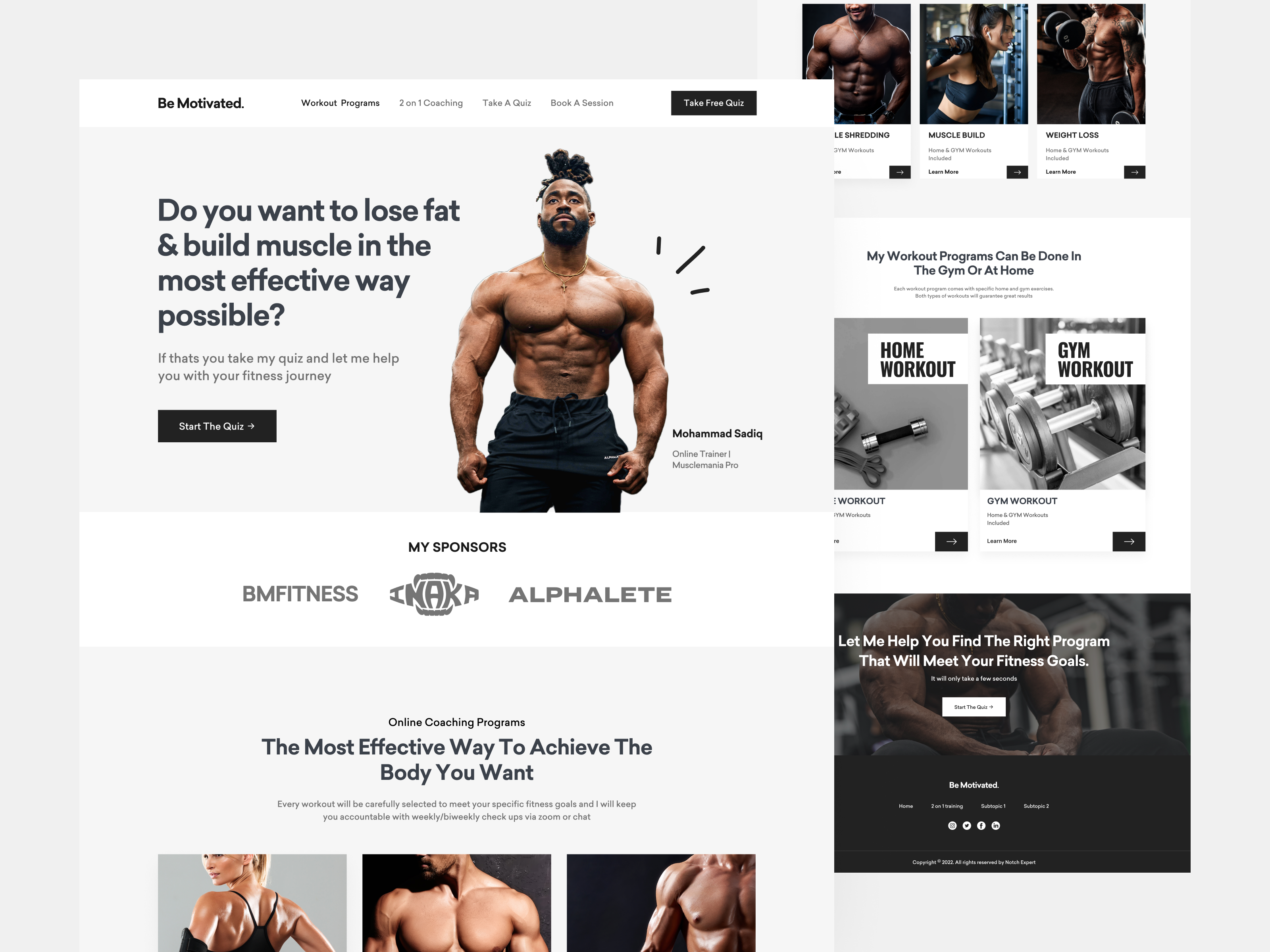 Example of Fitness & Sports Coaching Website Design