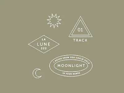 moonlight stickers ariana grande brand design brand identity branding lyrics minimal design moonlight sage green sticker design stickers