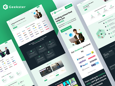 Geekster website [Live] 🔥 branding community course education geekster interaction learn mentors placements programmer school student teacher tutor ui uiux webdevelopment website