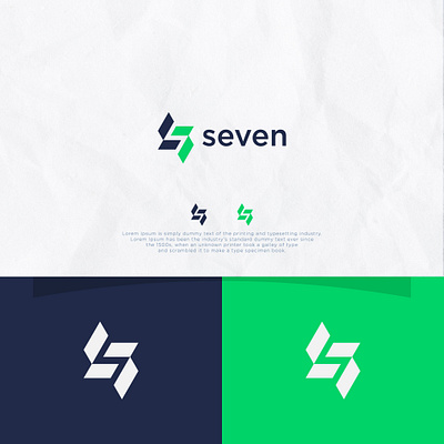 seven + s UNUSED logo brand branding design icon letter logo logo design number