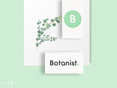 Botanist - Business Card & Logo Design brand brand design brand designer brand identity branding business card concept flowers green illustration illustration logo logo design logo mark logos mark mockup typography