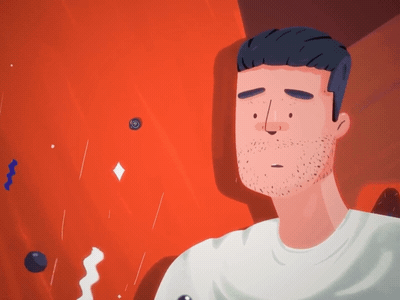 Knock Knock 2d 2d animation ae aftereffects animation astronaut black character design gif illustration logo man motion graphics nft nft collection planet product star