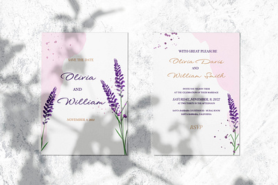 Rustic wedding invitation with watercolor effect design illustration invitation rustic vector watercolor wedding