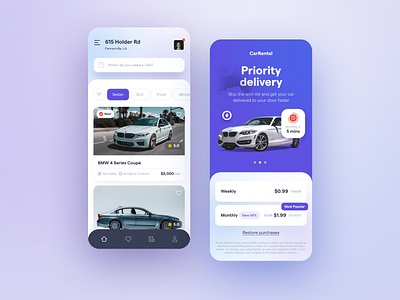 Car Rental Concept App car rental concept app daily ui ios material design ui user interface visual design