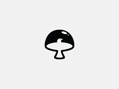 get high mushroom animal bird black branding design drug fungus get high icon logo minimal mushroom negative space psychedelic simple