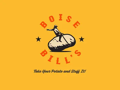 Boise Bill's Stuffed Potatoes branding cowboy food logo potatoes restaurant