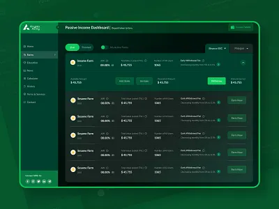 Krypto Army Passive Income Dashboard crypto cryptocurrency dashboard design minimalism ui ui design uidesign ux ux design
