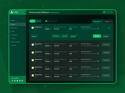 Krypto Army Passive Income Dashboard crypto cryptocurrency dashboard design minimalism ui ui design uidesign ux ux design