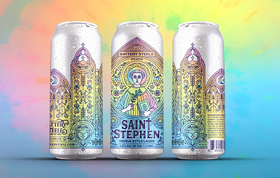 Saint Stephen Lager Label beer craft beer grateful dead illustrat illustration label package design psychedelic saint stephen tie dye