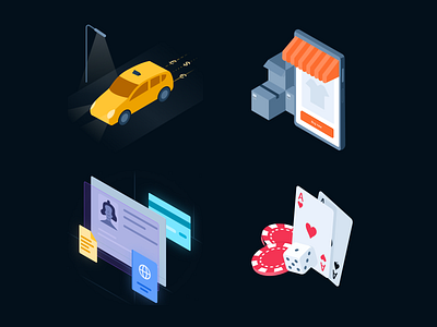 Illustrations – Synaps 3d blockchain branding crypto gambling graphic design identity illustration isometric passport store taxi