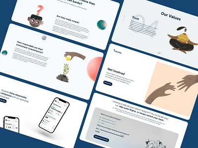 Marble - web design for social impact finance company adobe xd art direction bank banking branding design fintech illustration logo minimal mobile design sustainability sustainable typography ui uiux web design
