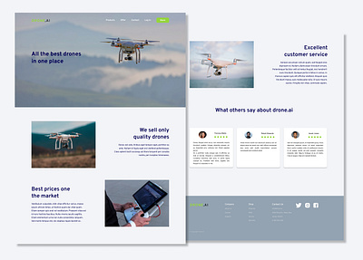Drone shop landing page design drone drones ui ux webdesign website