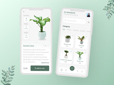 Plants App app design appdesign illustration light plants plants app ui uiux