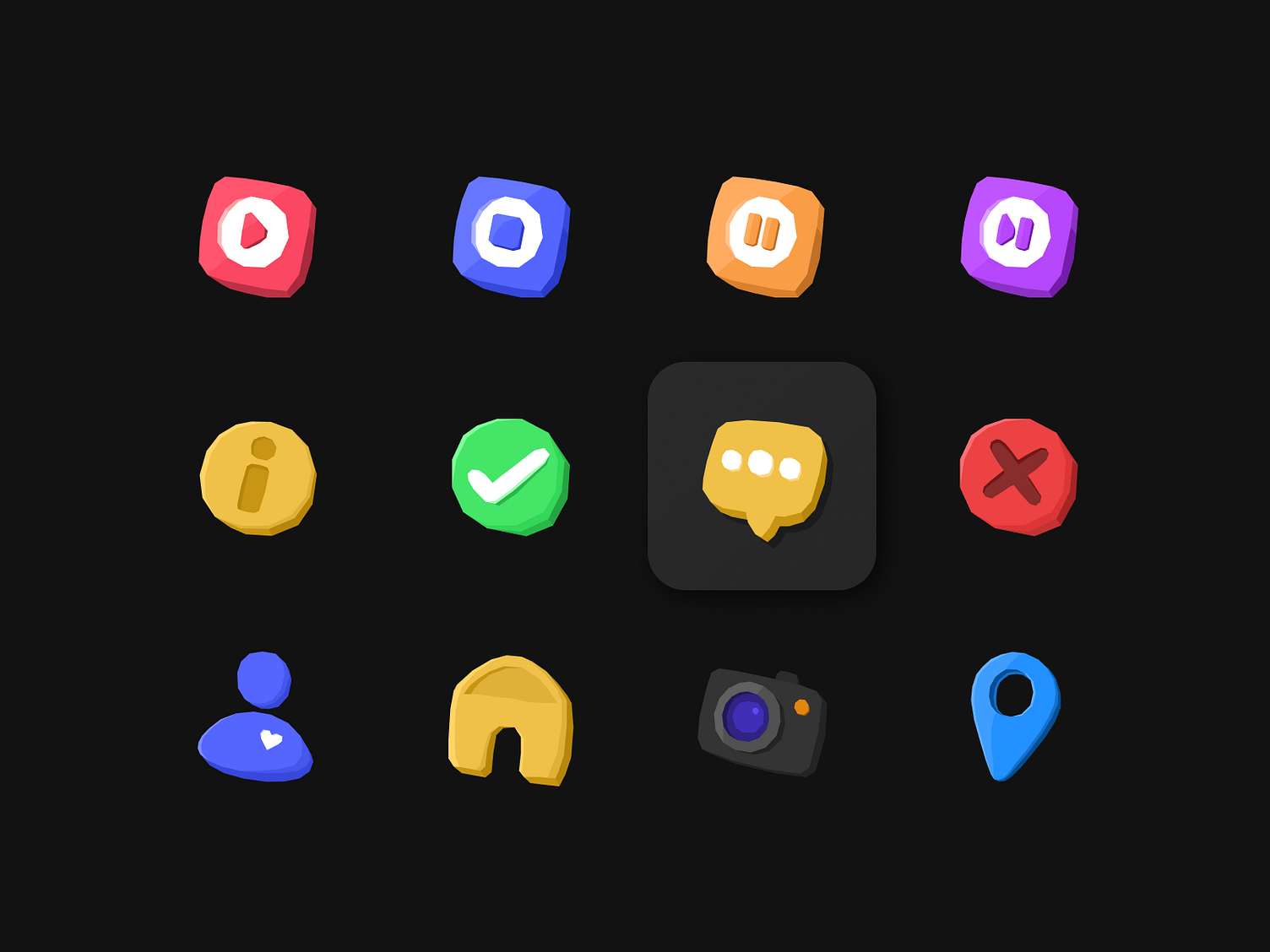 Fresh Low poly ui icons by Rengised on Dribbble