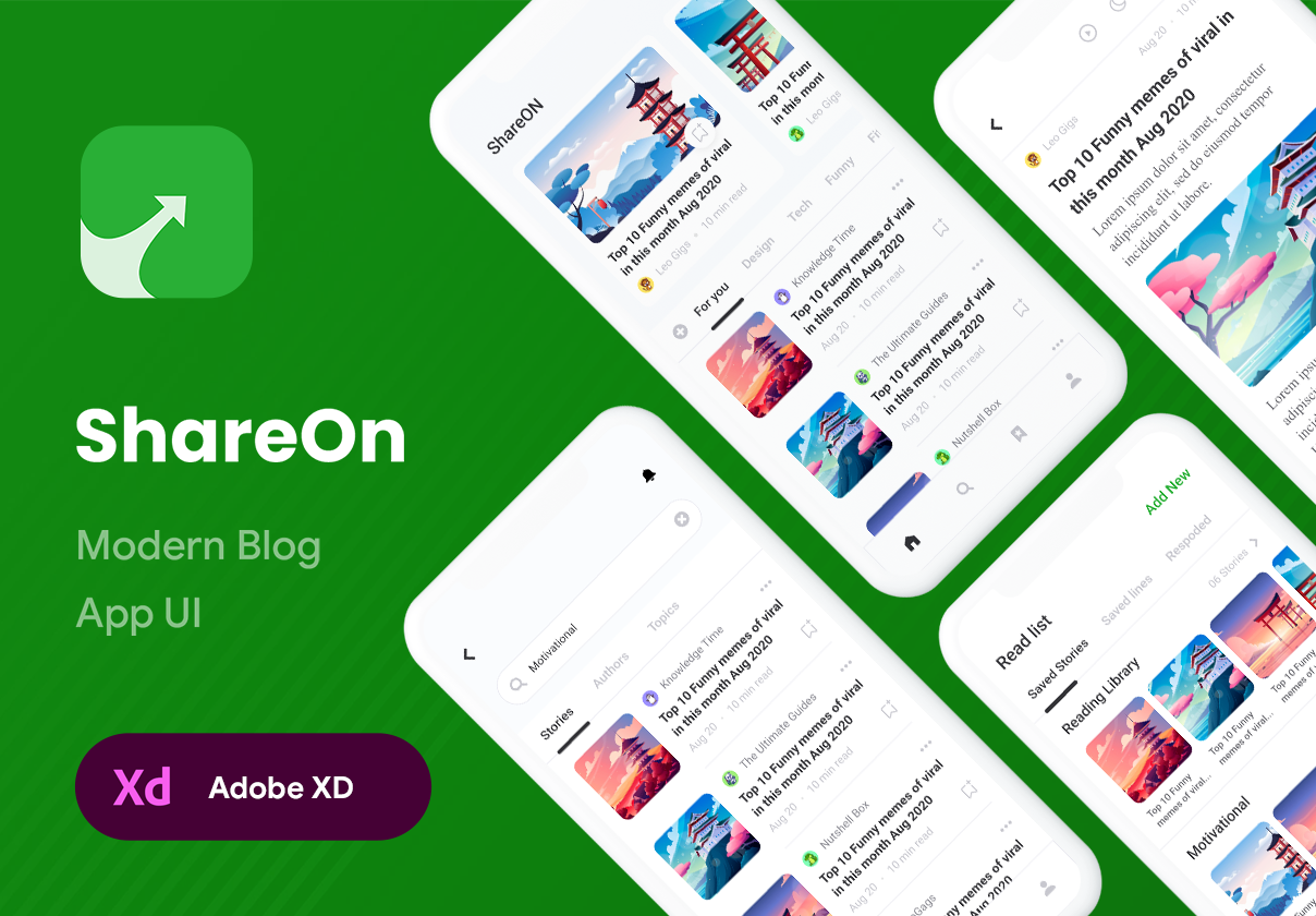 ShareOn Blogging App app preview app ui chat app script chat ui clean ui dashboard ui discord clone facebook clone feed layout flutter ui instagram clone messenger clone mobile design modern app pinterest alternative reddit alternative snapchat clone social ui telegram clone twitter clone