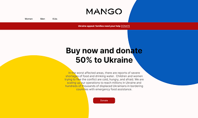 Homepage MANGO 2022 amazon app branding daily 100 challenge dailyuichallenge design donate google help illustration logo mango stop war ui ukraine ux war web world