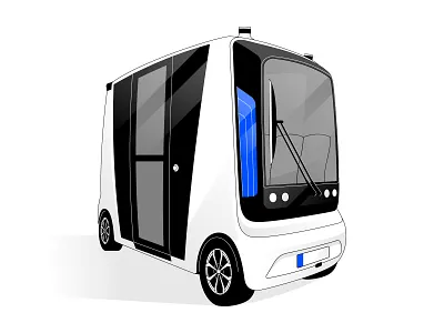 Self-Driving Autonomus Bus Technical Illustrations autonomous autonomous transportation bus car case study hellsjells icons illustration illustrator industrial isometric line illustration minimal illustration perspective pricing public transport self driving stroke technical illustration transportation