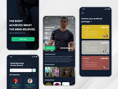 Body Goal appointment booking graphic design mobile ui private coach sports ui