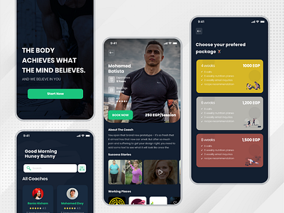 Body Goal appointment booking graphic design mobile ui private coach sports ui