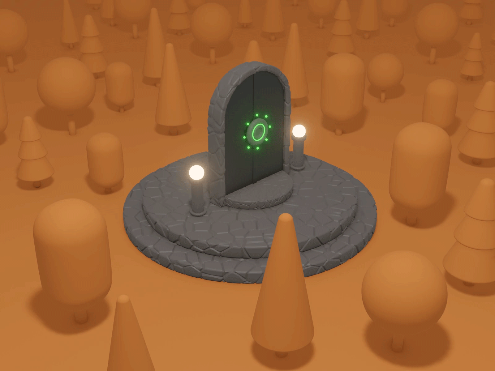 Open gate 3d animation art blender design forest gates illustration illustrator motion graphics vector web web design