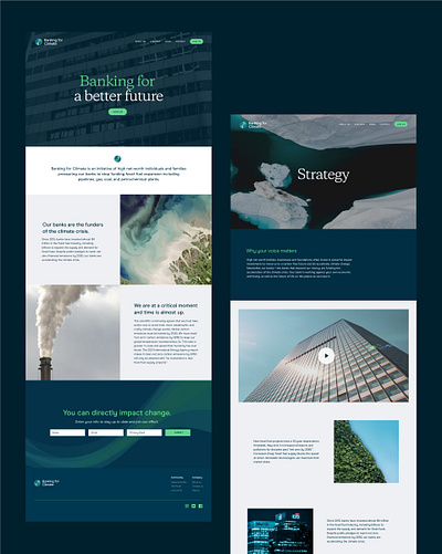 Banking for Climate branding design typography ui