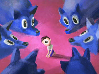 wolf pack animal animals character character design cyclop painting procreate search wolf wolfs