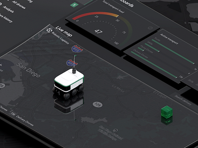Robotic Logistic | Dashboard /2 3d app branding cinema4d creative design drone figma illustration logistic map robot ui