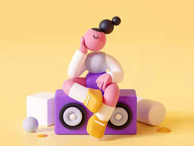 Music 3d 3d art 3d character 3d design blender cartoon character characters design graphic design illustration modeling render shape