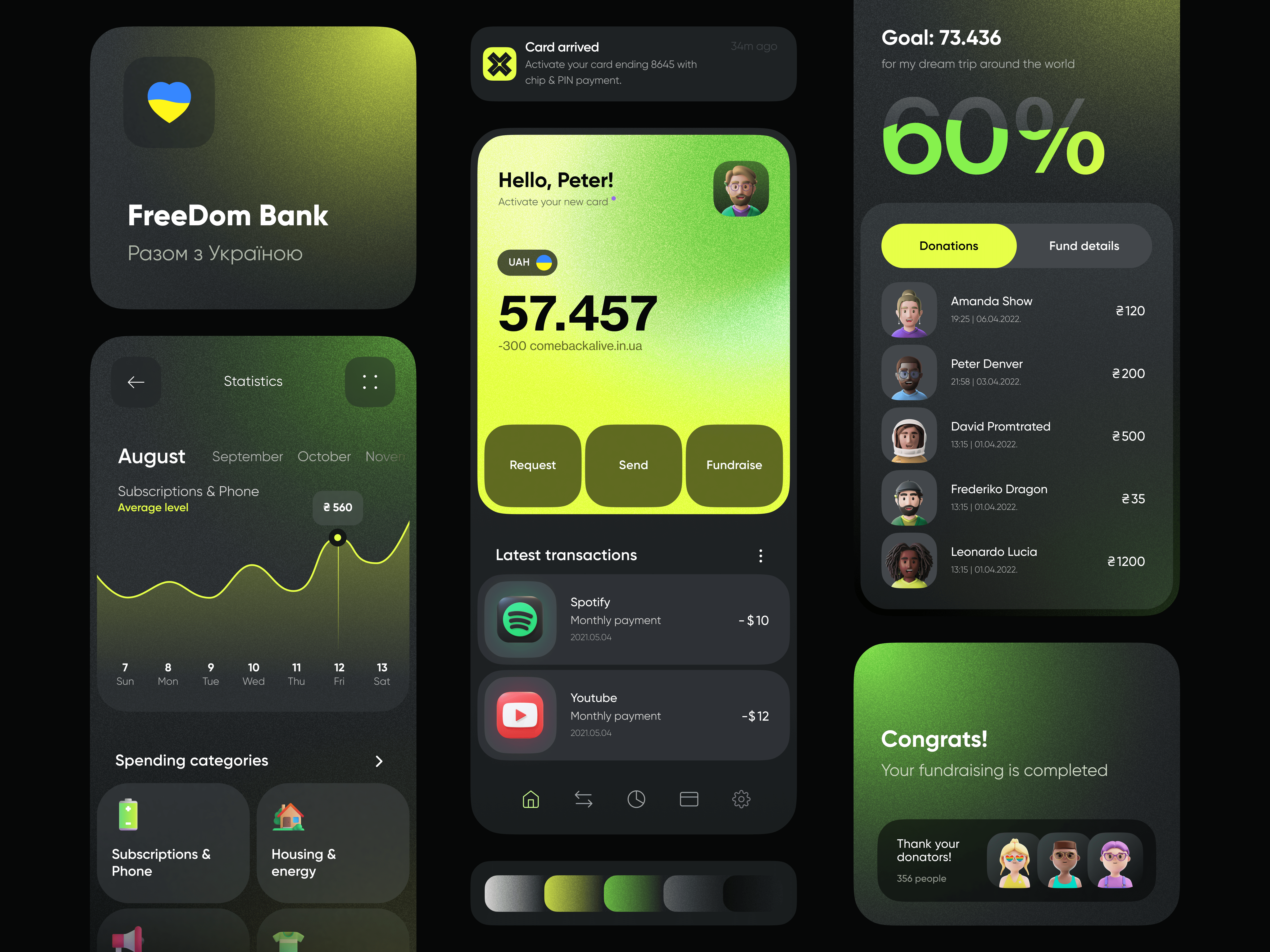 FreeDom Bank // Mobile App app bank banking blacklead blacklead studio cash design financial fintech mobile mobile app mobile trends payments product savings ui ux wallet