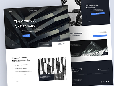 Ngukir - Architecture Landing Page architect architectural architect architectural services architecture building city design glassmoporism home houses real estate residance ui uiux ux web webdesign website