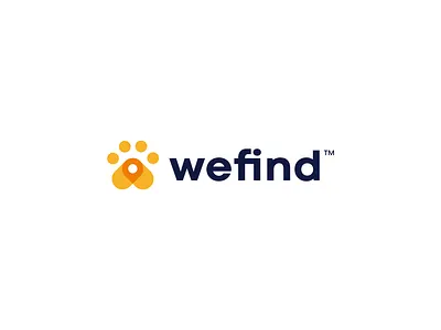 Wefind Logo Design branding clean design location logo logo design love pet