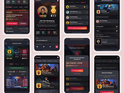 Mabar.com App - Gaming Platform (Dark Mode) app competition concept design game platform gamer gaming gaming platform pwa strudent gamer tournament ui ux web web app web design