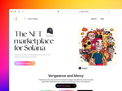 NFT Marketplace Design - Light mode design illustration ui web3