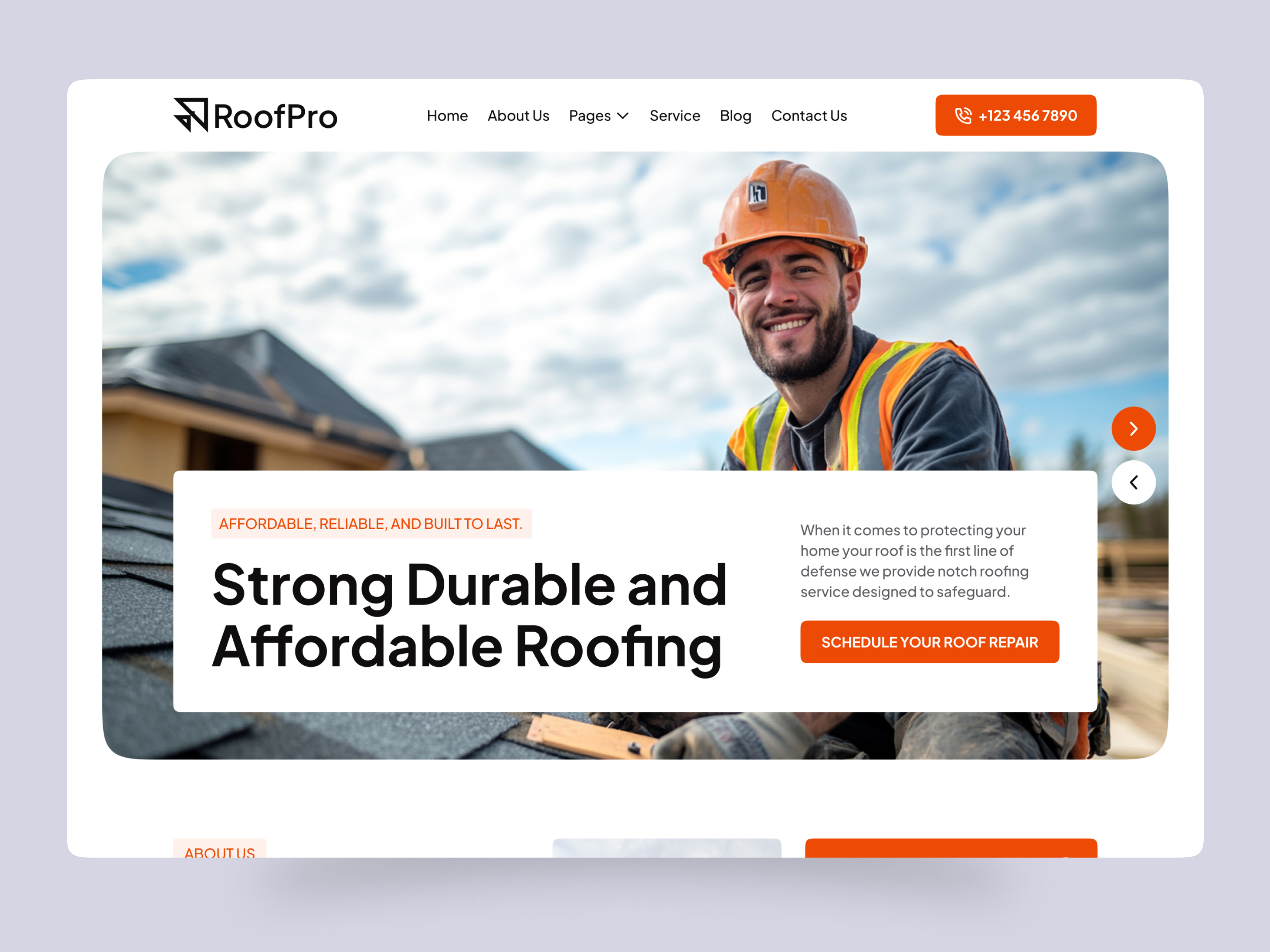 Example of Roofing, Plumbing, And Handyman Websites