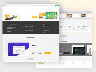 NuDeal - Product Design Mockup branding design illustration landing page logo product design ui uxui design vector web design web development