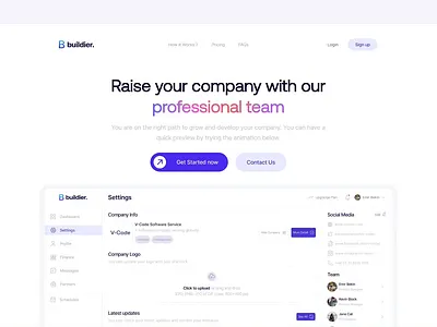 Buildier: Landing Page 🎈 behance branding company design detail landing page logo product design ui user interface ux web design
