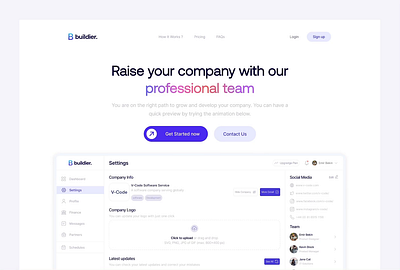 Buildier: Landing Page 🎈 behance branding company design detail landing page logo product design ui user interface ux web design