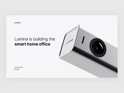 Lumina Webcam - Sales Deck 3d branding deck lumina pitch presentation slide ui webcam