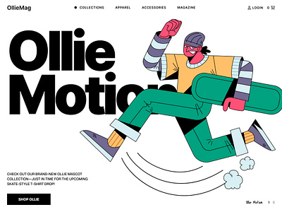 Ollie Motion - illustration series character creativedesign designinspiration digitalillustration dribbbleillustration flatillustration illustration illustrationoftheday skateboarddesign skateboardillustration skateboarding skatelife urbanart