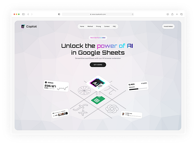AI-Extention For GSheets Landing Page UI graphic design logo ui